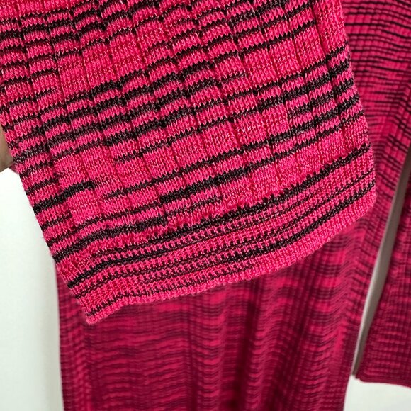 Missoni‎ Y2K Long Line Length Open Front Cardigan Sweater Pink/Black Size 10 - Picture 5 of 8